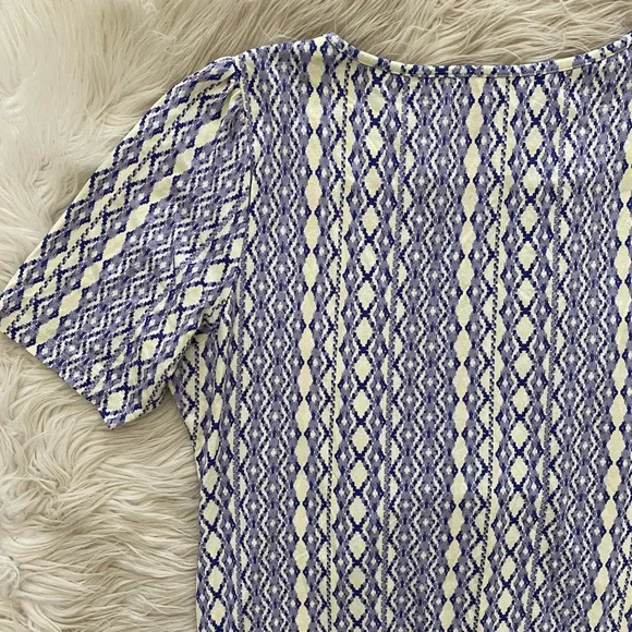 Seraphine Purple Yellow Geometric Short Sleeve Aztec Front Twist Maternity Dress - Picture 8 of 15